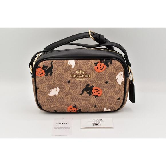Coach Halloween Print Mini Jamie Camera Crossbody Bag Signature Ghost Cat 2024 - Picture 1 of 16